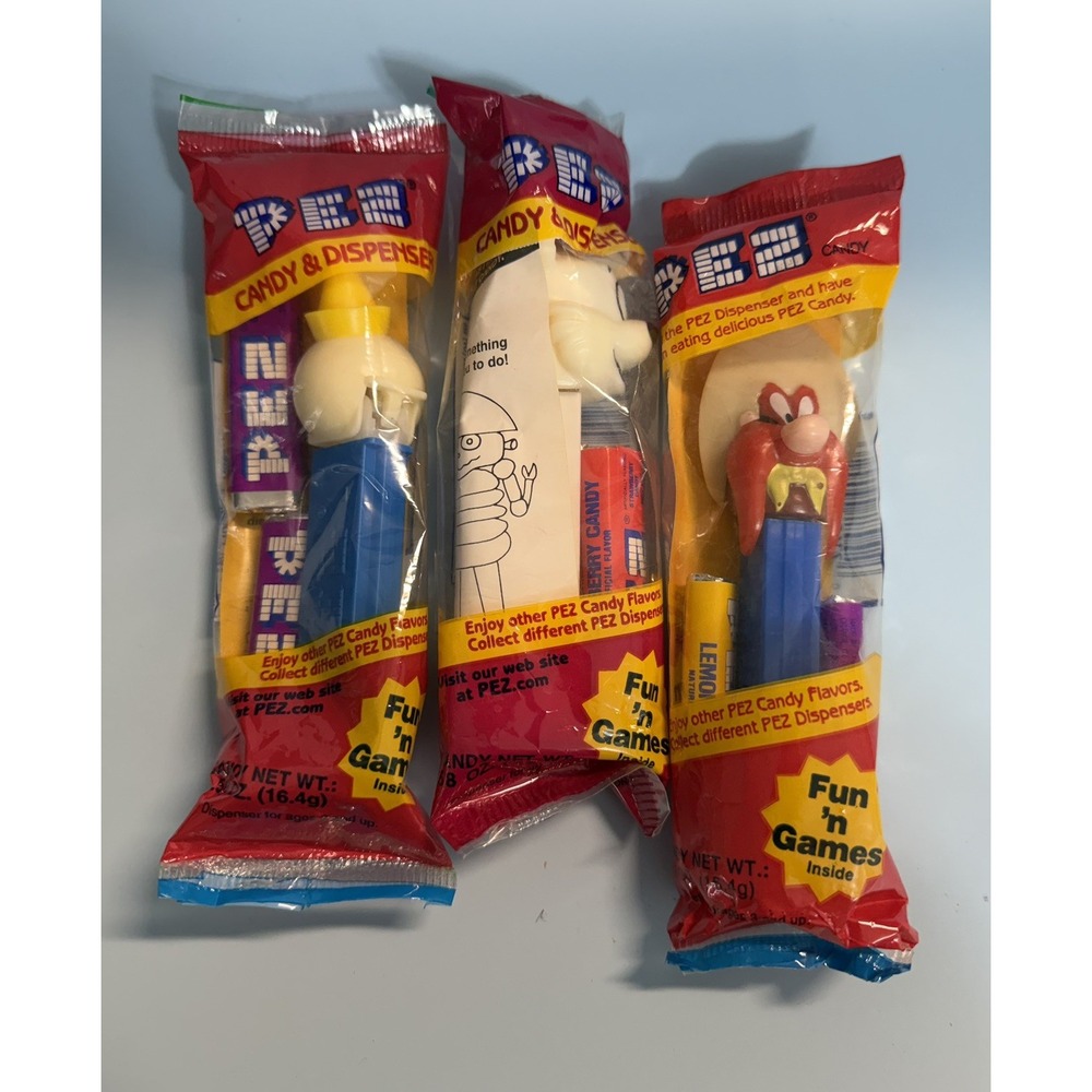 Looney Tunes Lot of Pez Dispensers Yosemite Sam, Clown & Polar Bear Unopened